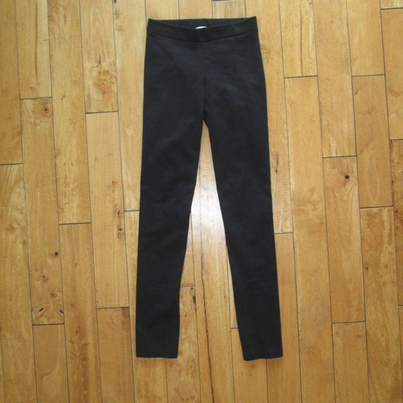 Elaine Kim Ital Skinny Tech Stretch Leather Trim Leggings Size 4 - Picture 4 of 5
